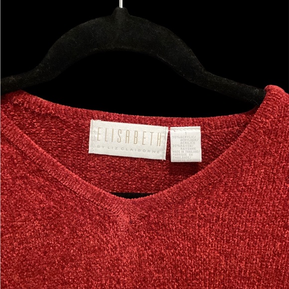 LIZ CLAIBORNE Plus size 1 Red V neck Sweater NWT - Picture 3 of 4